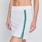 Golf Side Zip Skort in White Lace with Green Trim