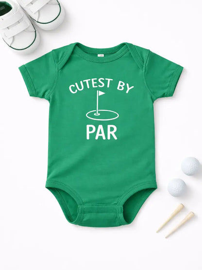 Cutest By Par - Golf Baby Onesie - Green