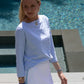 Heritage Tee Shirt - Bright White with Blue Trim