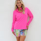 Aqua - Women's Sheer Long Sleeve Golf Shirt (Ladder Design)