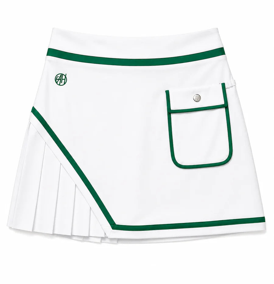 OLIVIA SKORT – WHITE WITH KELLY GREEN TRIM