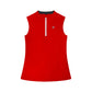 SUSANNA CROSS BACK POLO IN RED – LUXURY SLEEVELESS MOCK POLO- GOLF, TENNIS, & PICKLEBALL