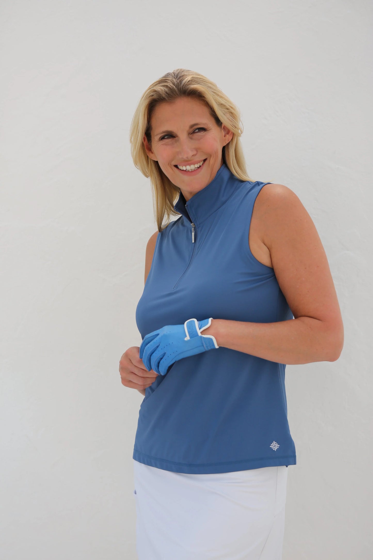 Sleeveless Mock Golf 1/4 Zip - Juniper