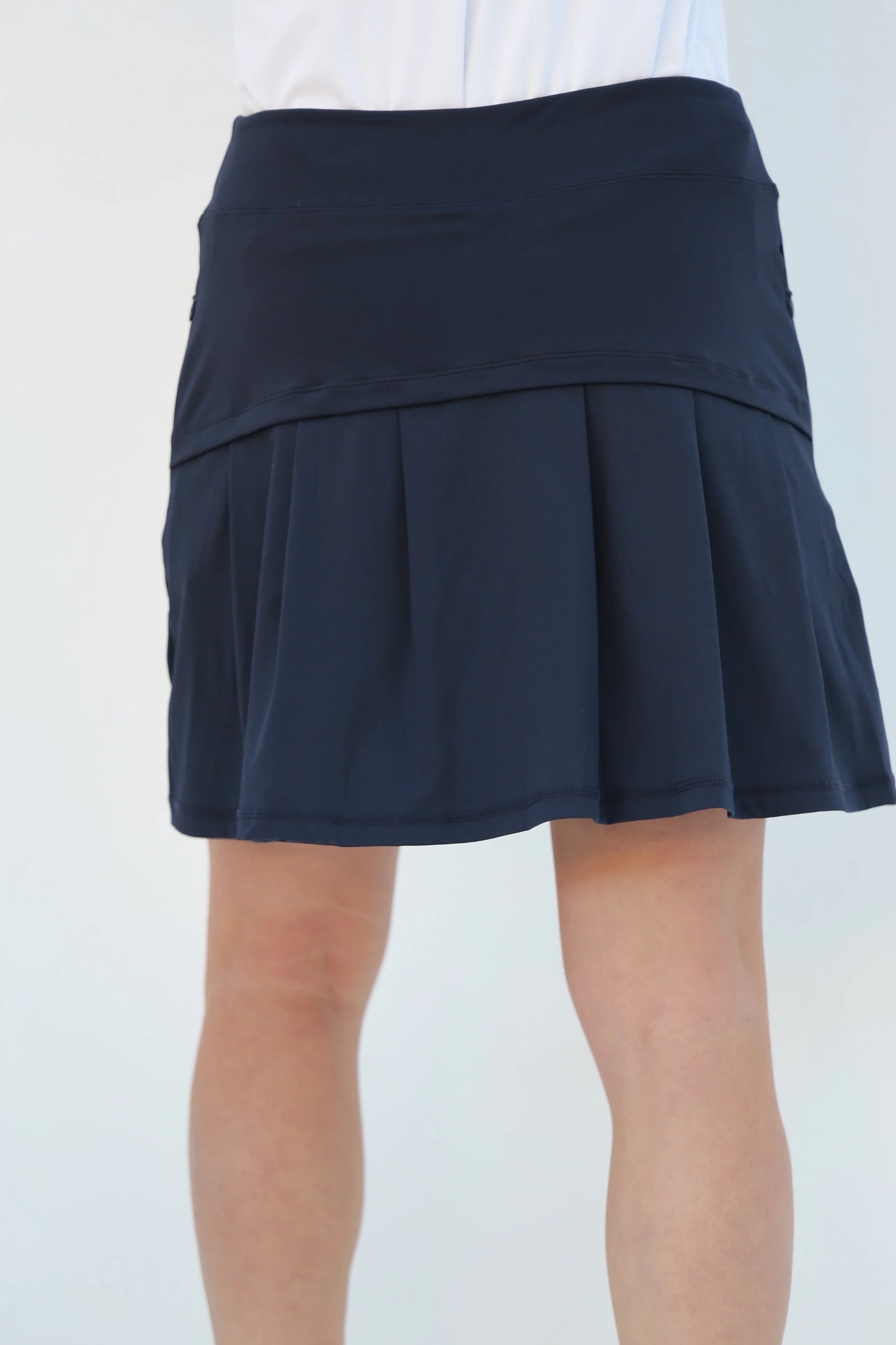 Kick Pleat Golf Skort - Navy
