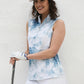 Cloud Print Sleeveless 1/4 Zip