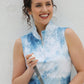 Cloud Print Sleeveless 1/4 Zip