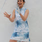 Cloud Print Sleeveless 1/4 Zip