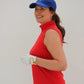 Sleeveless Mock Golf 1/4 Zip - Cherry