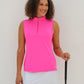 Sleeveless Mock Golf 1/4 Zip - Hot Pink