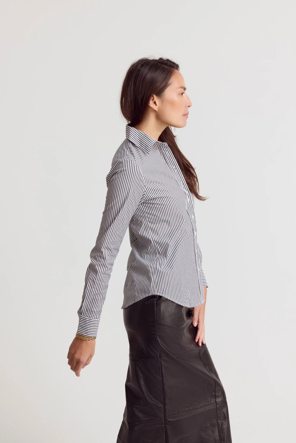 The Icon Shirt - Gunmetal/White Stripe