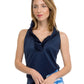 Jersey Sleeveless Ruffneck Top - Solid