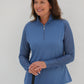Aqua - Women's Sheer Long Sleeve Golf Shirt (Ladder Design)