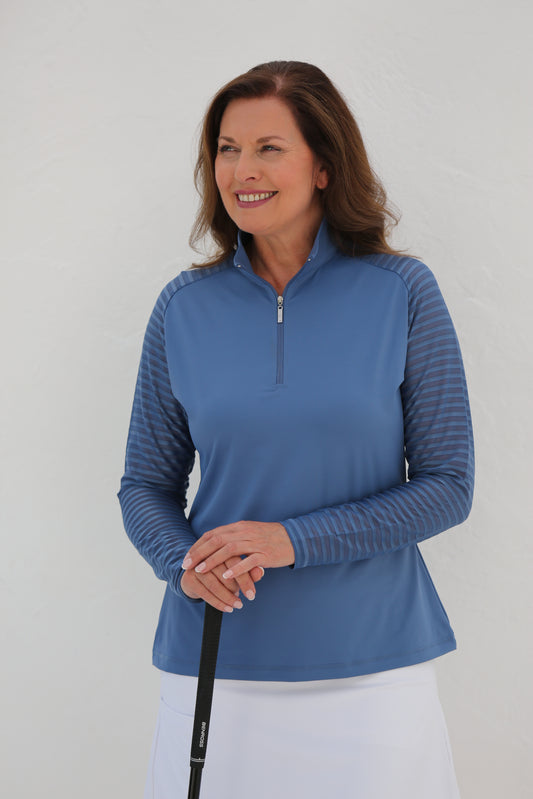 Juniper - Women's Sheer Long Sleeve Golf Shirt (Ladder Design)