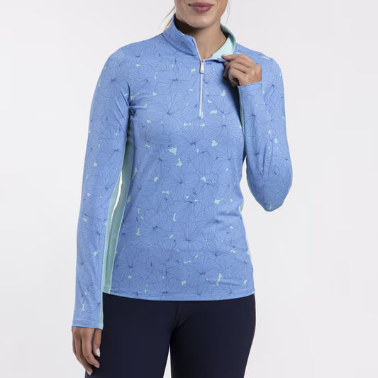 Women's Sunshine Printed Half-Zip - Blue Opal/Capri