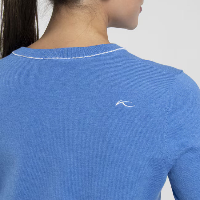 Women's Kicki V-Neck Sweater - Yonder/White