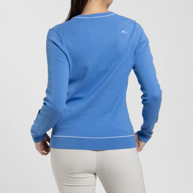 Women's Kicki V-Neck Sweater - Yonder/White