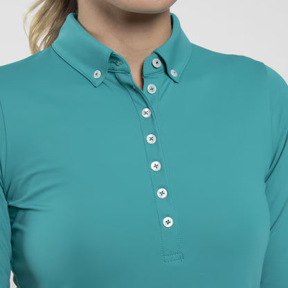 Emerald Dust - Women Catalina Cool Polo Long Sleeve
