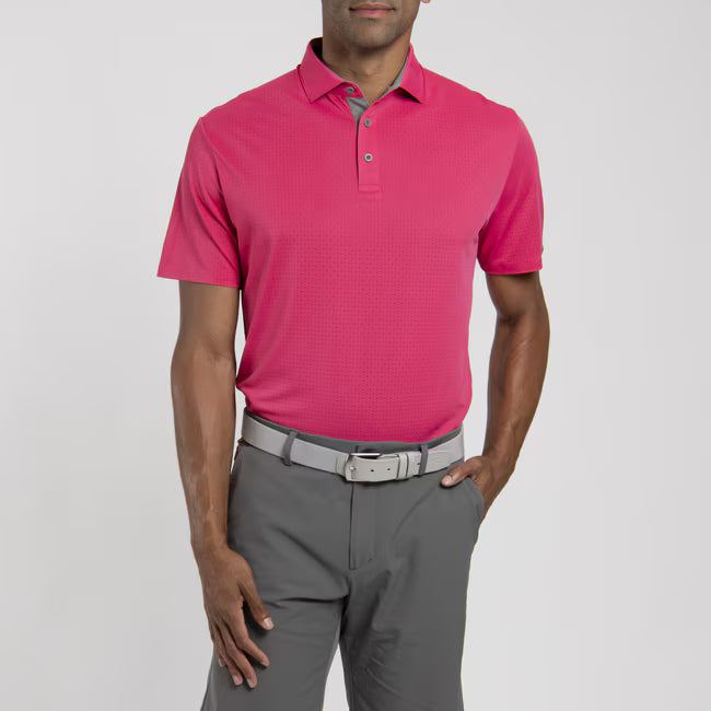 Men's Savin Structure Polo - Rhubarb
