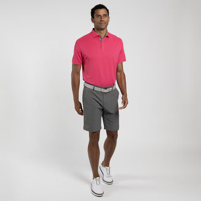Men's Savin Structure Polo - Rhubarb