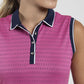 Peony/Atlanta Blue - Women Ella Structure Sleeveless Polo