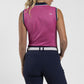 Peony/Atlanta Blue - Women Ella Structure Sleeveless Polo