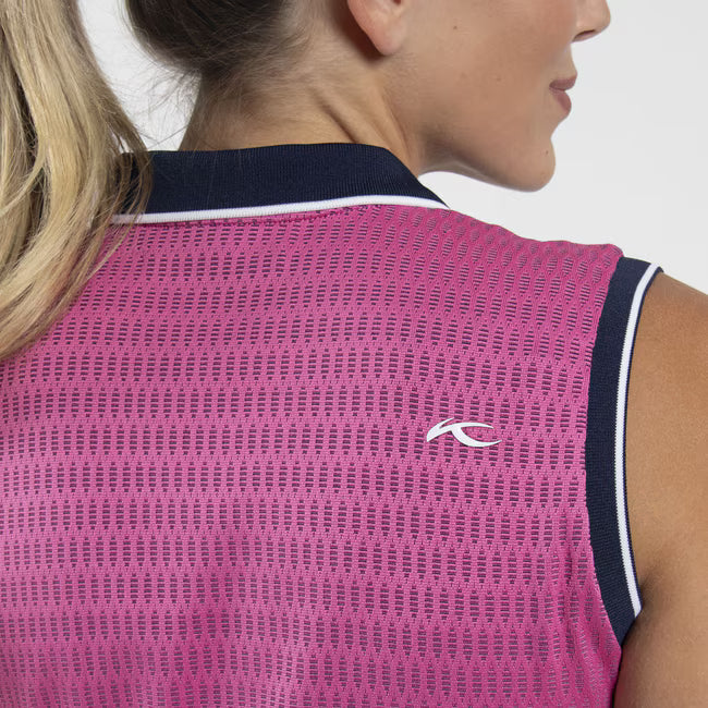 Peony/Atlanta Blue - Women Ella Structure Sleeveless Polo