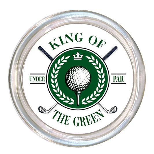 King of the Green 5" Glass Coaster