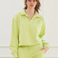 KYLE CROPPED POLO PULLOVER LIME