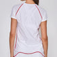 Performance Short Sleeve Tee in White with Red Trim