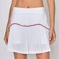 Performance Team Skort in White with Red Trim
