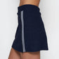 Side Zip Skort in Navy with White & Navy Trim