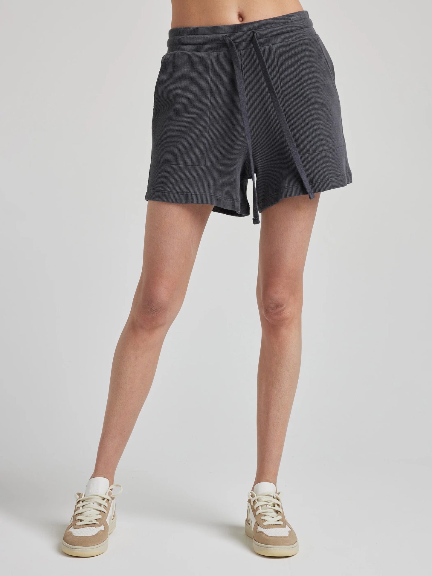 Eco-Comb Drawstring Short in Charcoal