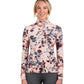 LONG SLEEVE PEARL BLUSH WATERCOLOR FLORAL WITH ROSE GOLD 1/4 ZIP