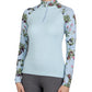 1/4 Zip Raglan Long Sleeve - Light Blue Fig