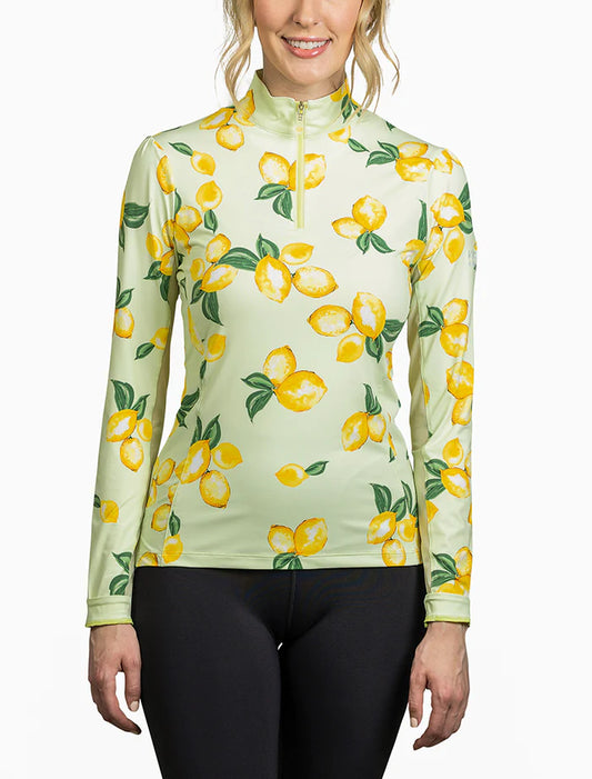 Long Sleeve All-Over Print Lemon, Lime Cream