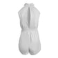 Leylah Mock-Neck Romper - Optic White