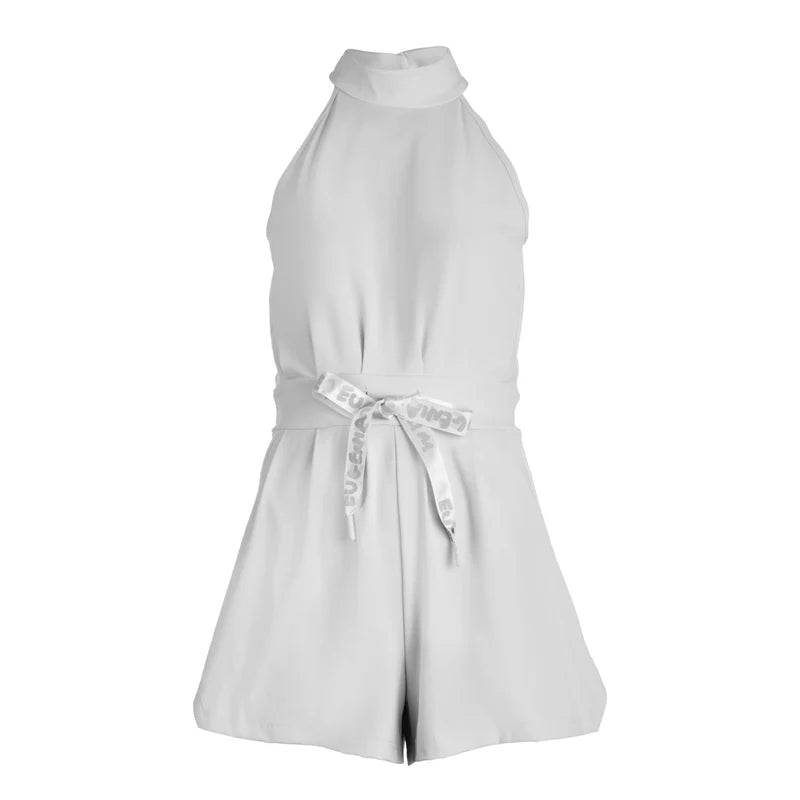 Leylah Mock-Neck Romper - Optic White