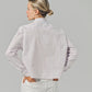The Long Sleeve Boxy Crop - Lavender/Yellow Stripe