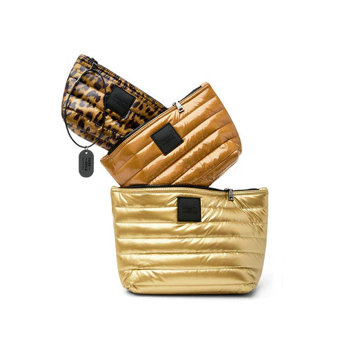 Travel Trio Organizational Pouches - Gold/Nude/Leopard