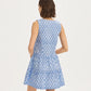Block Print Flounce Dress - Periwinkle