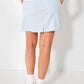 Pleated Seersucker Skort - Periwinkle and White