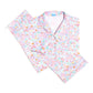 Mahjong Women’s Button Front Long Pajama Set