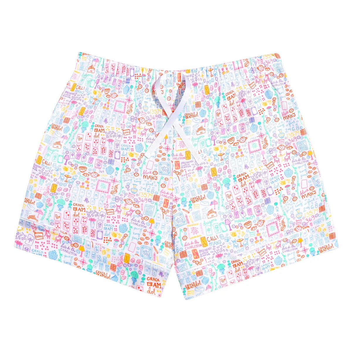 Mahjong Women’s Button Front Short Pajama Set