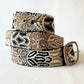 Monochromatic Embroidered Wool Belt - Black