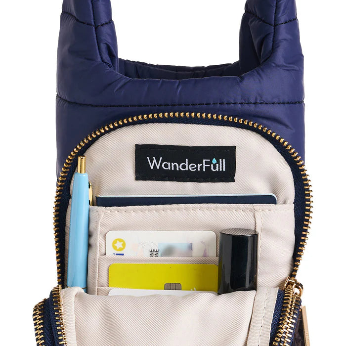 Navy Blue Matte HydroBag® with Navy/Gold Strap