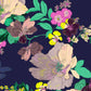 1/4 Zip Long Sleeve Shirt - Navy Lush Garden