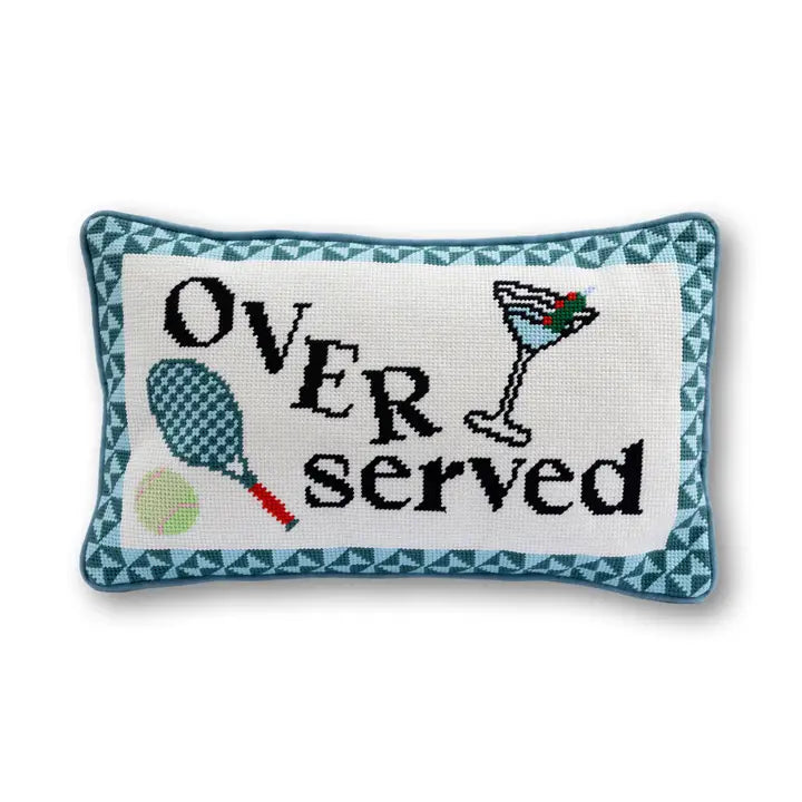 Overserved Needlepoint Pillow