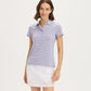 Stripe Performance Polo - Periwinkle Pink