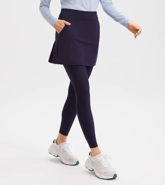 NEW Pleat Back Skirted Legging - Navy