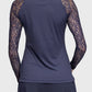 Lace Long Sleeve Sun Shirt - Navy